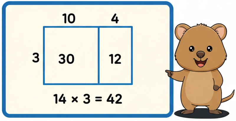 Year 4 Area Model Multiplication diagram